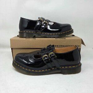 New women's US 10 EU 42 Dr. Martens 8065 Mary Jane black patent leather shoes